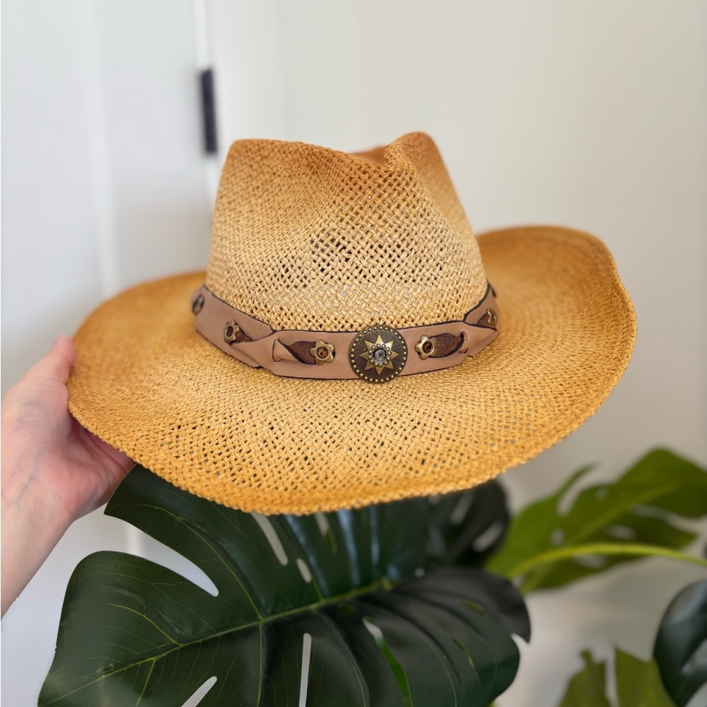 Outlaws Cowboy Western Raffia Paper Straw Summer Festival Cowgirl‎ Hat
